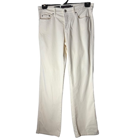 Fabrizio Gianni Pants Women 8 Ivory Corduroy Straight Leg Outdoor Preppy Classic - Picture 1 of 12